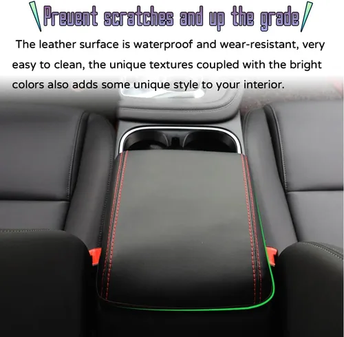 Miniatura 5 de Accesorios interiores personalizados para E-PACE EPACE 2018 2019 2020 2021 2022 2023 piel sintética para consola central reposabrazos cubierta