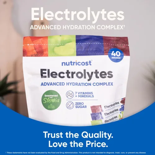 Miniatura 5 de Nutricost Complejo de electrolitos, paquete de variedad con sabor, 40 sobres - Complejo de hidratación avanzada