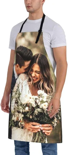 Miniatura 3 de Delantales personalizados para mujeres y hombres, delantal personalizado con logotipo de texto fotográfico, delantales de cocina personalizados