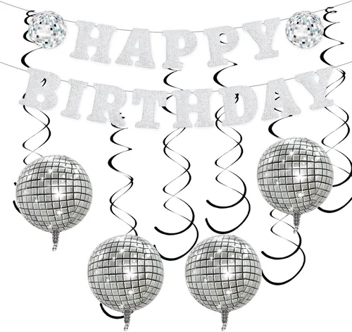 Miniatura 18 de FBQ Kit de arco de globos de discoteca 4D, globos de aluminio de disco de los años 70, 80, 90, fiesta de discoteca, aniversario, decoración