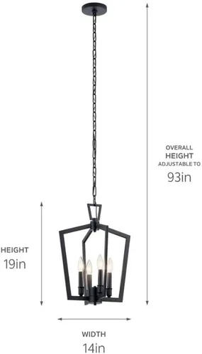 Miniatura 5 de Kichler Lighting Abbotswell - Colgante de 4 lámparas (19 pulgadas, latón natural)