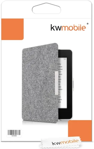 Miniatura 7 de kwmobile Funda compatible con Amazon Kindle Paperwhite - Funda protectora de tela de fieltro estilo libro para lector electrónico
