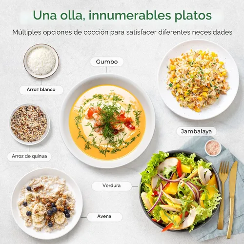 Miniatura 4 de TOKIT Olla Arrocera Pequeña 3 Tazas Sin Cocinar/6 Tazas Cocidas, Olla Arrocera Mini Moderna Multifuncional con Temporizador de 24 H y Calentador