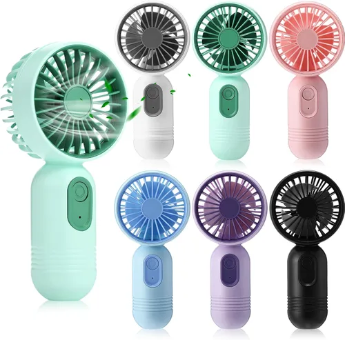 Miniatura 30 de Rossesay Miniventilador portátil a granel, lindo ventilador de mano ligero, pequeño ventilador personal de mano y pestañas de 3 velocidades