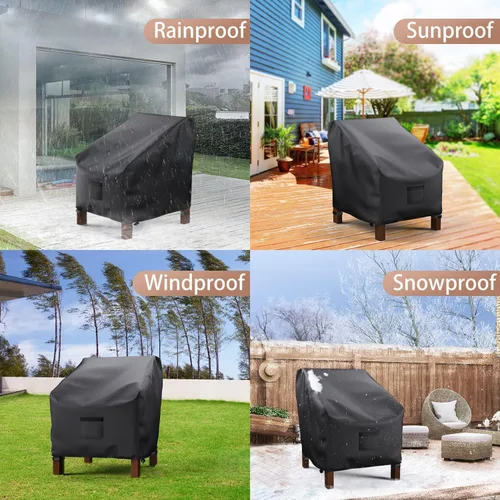 Miniatura 7 de Mrrihand Fundas Impermeables para Sillas de Patio, Funda para Asiento Profundo de Salón, Fundas Resistentes para Muebles de Patio al Aire Libre
