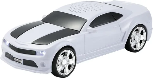 Miniatura 9 de WSTER Altavoz Bluetooth modelo de coche deportivo con sonido estéreo, emparejamiento TWS, luces LED de fiesta, reproducción USB/TF, ruedas móviles