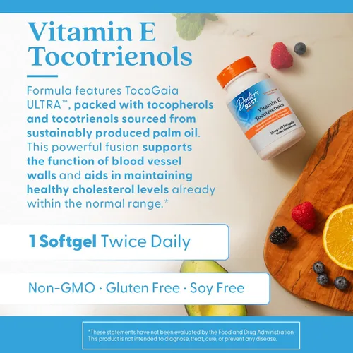Miniatura 5 de Doctor's Best Los tocotrienoles de vitamina E contienen el complejo de vitamina E de espectro completo biomejorado TocoGaia ULTRA™, 60