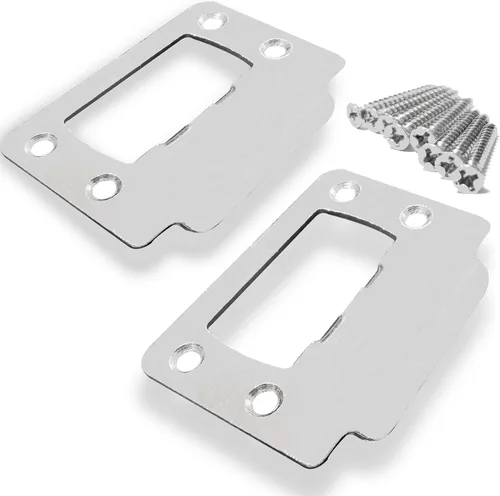 Plaquita de Restaurador de Pestillo de Puerta de 2-1/4" por 1-3/4" para Puertas, 2 PIEZAS de Hardware Universal para Cerradura de Puerta con Níquel