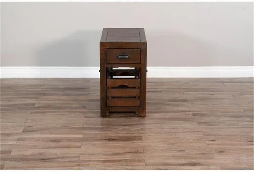 Miniatura 6 de Pemberly Row Mesa auxiliar de silla de madera de caoba de 15" en hoja de tabaco