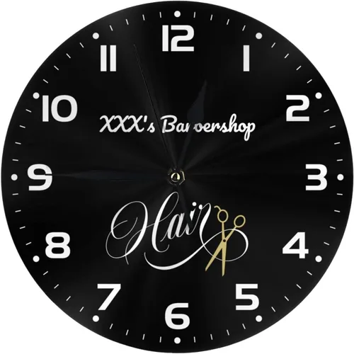 Miniatura 21 de Reloj de pared personalizado para peluquería, añade tu texto, reloj de peluquería personalizado para salón de belleza, decoración de reloj de pared