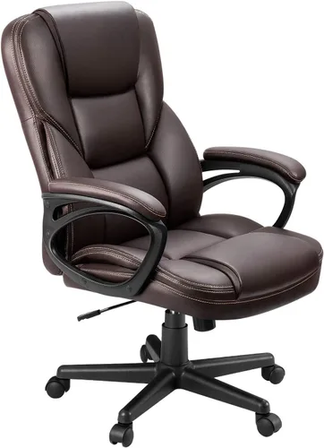 Miniatura 12 de Furmax Silla ejecutiva de oficina con respaldo alto, ajustable, silla de escritorio para el hogar, silla giratoria para computadora, de piel Negro