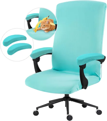 Miniatura 46 de Fundas elásticas para asiento de silla de oficina de escritorio - Funda universal de spandex para silla de computadora - Fundas removibles lavables