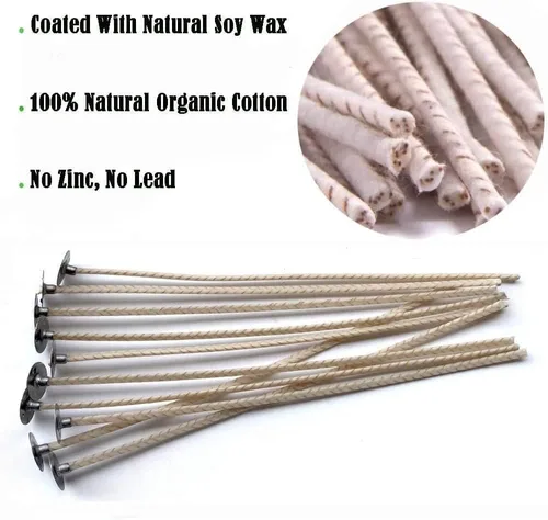 Miniatura 5 de 100 piezas de mechas de vela CD8 de 6 pulgadas preenceradas para hacer velas, velas DIY