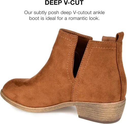 Miniatura 3 de Journee Collection Botas de gamuza sintética con punta redonda para mujer