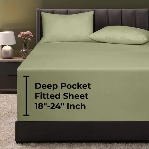 Miniatura 24 de Royale Linens Sábana Bajera King - Microfibra Cepillada Ultra Suave 1800 - Sábanas Inferiores de Lujo Hotelero - Sin Arrugas y Resistente a la Rosa