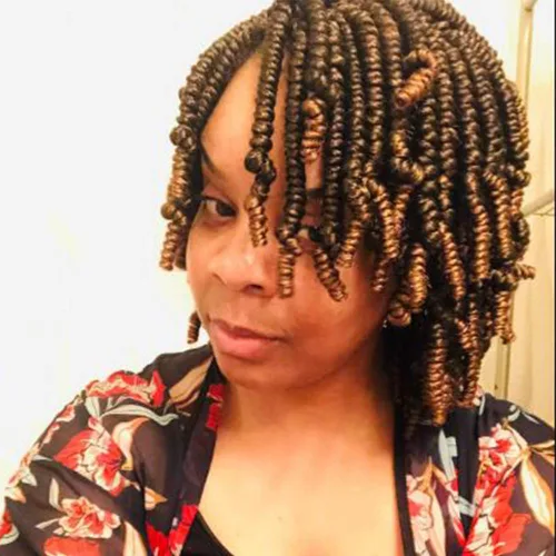 8 paquetes de cabello corto Bob Spring Twist de ganchillo para niños de 6 pulgadas, cabello de ganchillo pretrenzado estilo Passion Twist para T27#