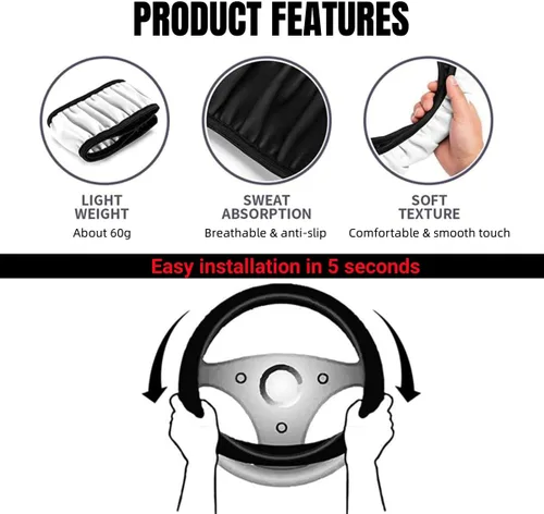 Miniatura 4 de Funda de cuero para volante compatible con Civic si Universal Size (SI)