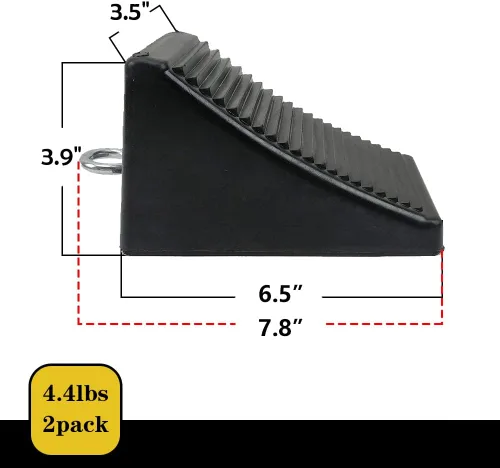 Miniatura 2 de ROBLOCK Cuñas de goma resistentes con perno de ojal para automóviles, caravanas, camiones, remolques y vehículos, paquete de 2 calzones de diseño 2