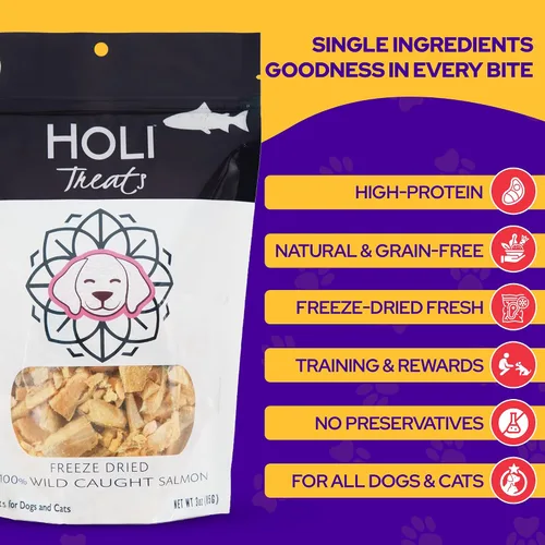 Miniatura 2 de HOLI Paquete variado de golosinas, hígado de res, salmón capturado en la naturaleza, pechuga de pollo, fabricado en Estados Unidos, golosinas