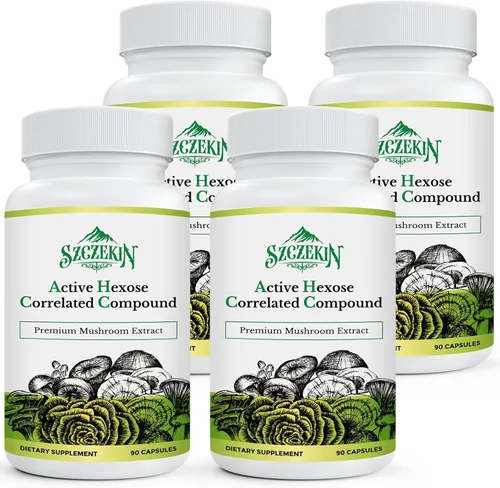 Miniatura 10 de Compuesto activo de hexosa correlacionada 1500 mg suplemento, suplemento natural de extracto de 8 hongos, sistema inmunológico, función hepática