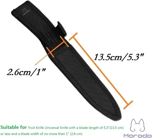 Miniatura 3 de Cuchillo de fruta de 3.5 a 5.3 pulgadas, cuchillo universal, funda de vaina (nailon negro)