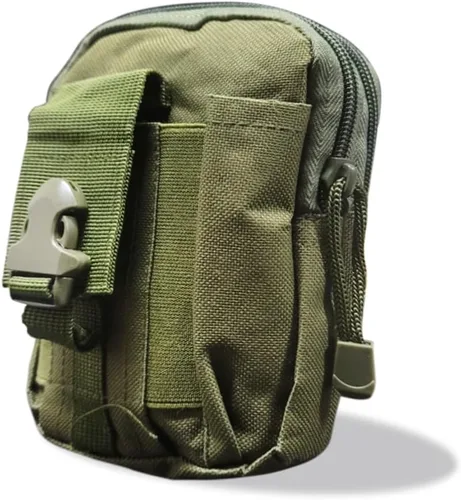 Deporte al aire libre Hombres Mujeres Riñonera Bolsa de cinturón Bolsa de bicicleta Bolsa táctica Caza Muslo Bolsa Nylon Teléfono Cartera (Verde)