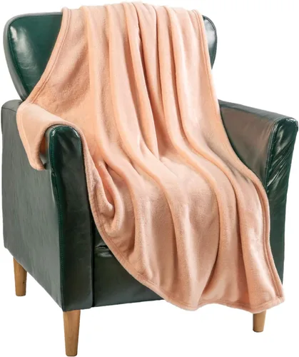 Manta de franela de forro polar, tamaño rosa rubor, para todas las estaciones, ligera, acogedora, súper suave, de lujo para sofá o cama (rosa rubor,