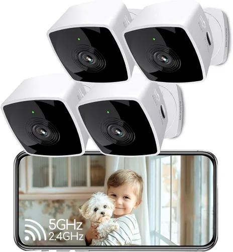 Cámaras blurams para seguridad del hogar 5GHz, cámara interior 2K, cámara para mascotas con aplicación para teléfono, detección de movimiento de