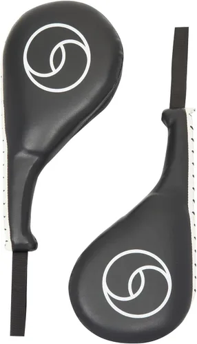 Maplefield Juego de 2 almohadillas para patadas, color negro, 15 x 2.5 x 7.5 pulgadas, almohadillas de taekwondo y paletas de kickboxing, regalos de