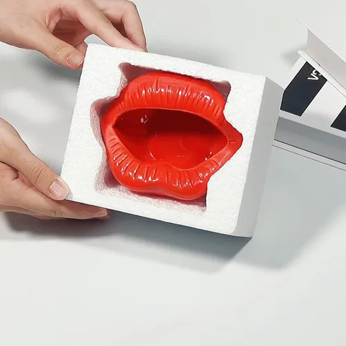 Miniatura 2 de Queenbox Ceniceros de cigarrillos de cerámica creativos con estilo de labios decoraciones caseras de moda