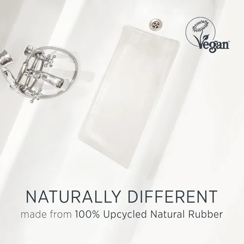 Miniatura 2 de HEVEA Tapete de baño grande de goma natural, reciclado, diseño danés, antideslizante, 299 ventosas, tapete de ducha seguro y amigable para todas