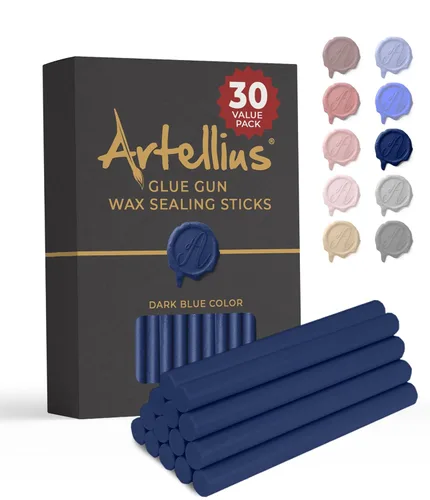 Miniatura 8 de Artellius Varillas de cera de sellado, lavanda, paquete de 30, 4 x 0.3 pulgadas, resina flexible de alta viscosidad para sellos de cera