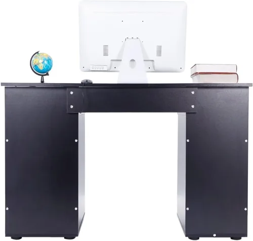 Miniatura 5 de Escritorio para computadora con estante con cajón, bandeja extraíble para teclado, escritorio de oficina en casa de almacenamiento grande de 43