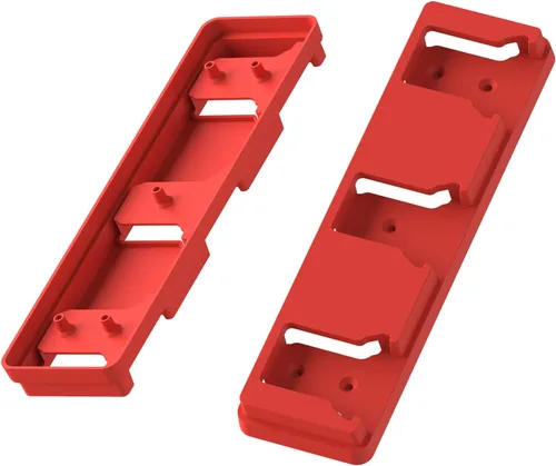 Miniatura 3 de Soporte de batería para batería Milwaukee 18 18V, montaje de 3 ranuras herramienta de garaje a granel, soporte para Milwaukee para furgoneta de Rojo