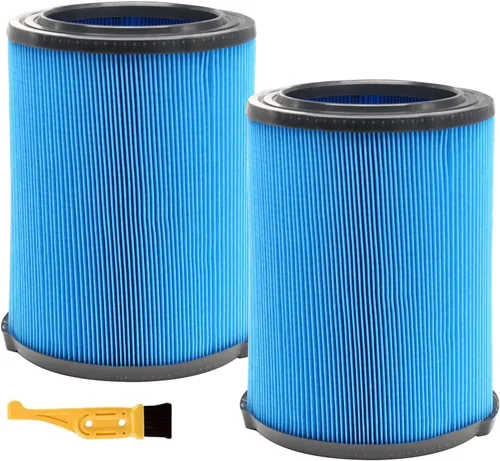 Paquete de 2 filtros de repuesto VF5000 que se ajustan a aspiradoras húmedas y secas Ridgid de 6-20 galones, filtros de aspiradora plisados de 3