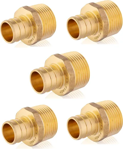 Miniatura 11 de 4 piezas EFIELD Barb Crimp Pex 1/2 pulgada x 1/2 pulgada macho NPT adaptador de latón accesorios de latón (PEX1807017-4PCS)