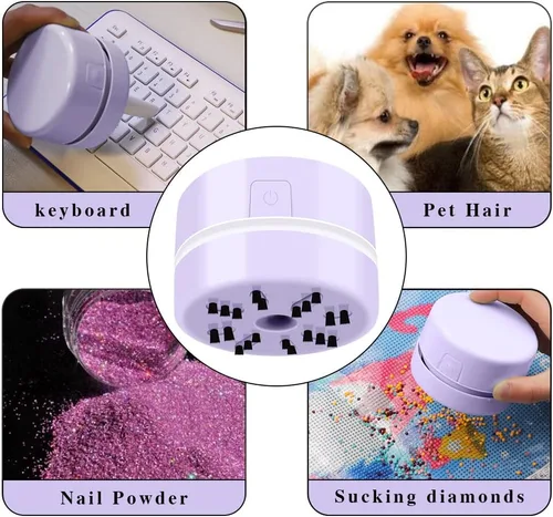 Miniatura 7 de BLOCE Herramientas de diamante, accesorios de diamante para diamantes, aspiradora de escritorio mini, aspiradora de mano para amantes de la pintura