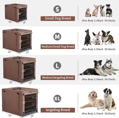 Miniatura 5 de DONORO Jaulas para Perros de Tamaño Pequeño para Interiores con Doble Puerta, Perreras y Casas para Cachorros y Gatos, Jaulas Plegables de Metal