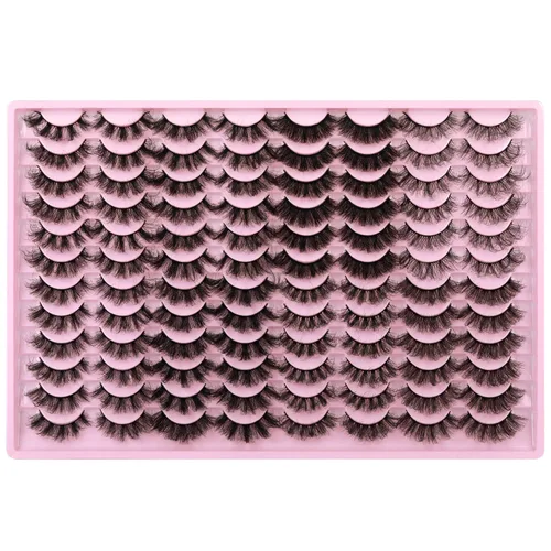 Miniatura 8 de 48 pares de pestañas postizas de visón sintético, pestañas gruesas, 8 estilos surtidos, dramáticas, largas, paquete de 10D, al por mayor, lujosas