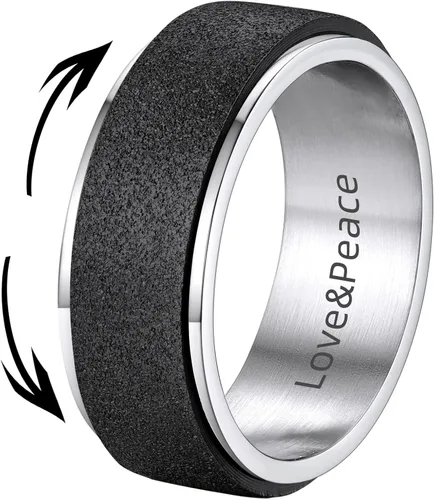 Miniatura 29 de Supcare Anillos antiestrés para mujer de 4/6/0.315 in para la ansiedad, anillo de pulgar con chorro de arena, regalo para mujeres, talla 7-14