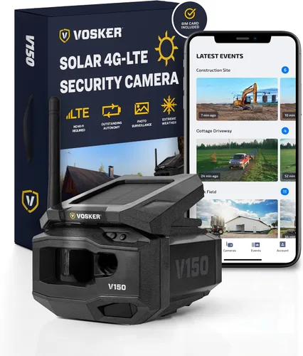 Miniatura 7 de Cámara de seguridad Vosker V150 para el hogar con energía solar LTE celular para exteriores Cámara inalámbrica con captura de fotos activada por