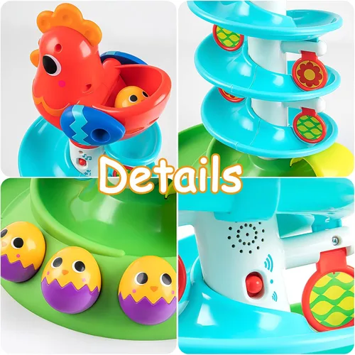 Miniatura 7 de Montessori - Juguete sensorial para niños pequeños, torre de bola giratoria que hace música, juegos interactivos preescolares, regalo de cumpleaños