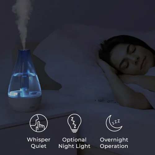 Miniatura 4 de Humidificador de vapor frío MistAire Studio, ultrasónico, para habitaciones pequeñas, unidad de humidificación portable, ideal para viajar