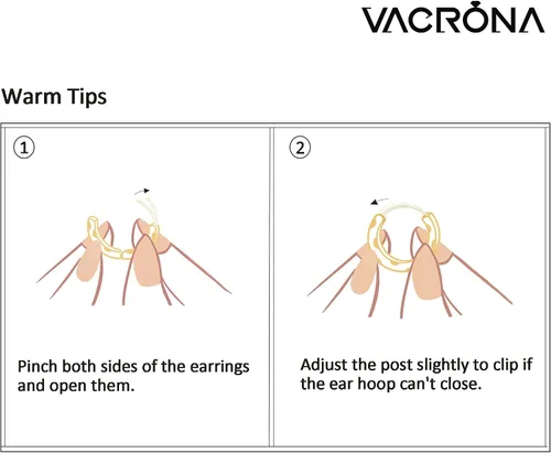Miniatura 7 de VACRONA - Aretes tipo arracada de aro para mujer, chapados en oro de 14 quilates, diseño de Huggie