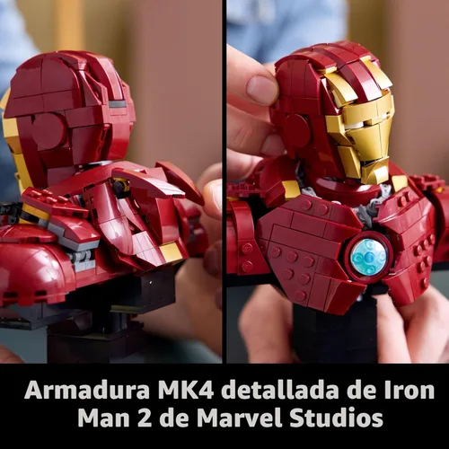 Miniatura 6 de LEGO Marvel Iron Man MK4 Bust - Kit de construcción para adultos, a partir de 18 años, incluye minifigura de Iron Man, modelo coleccionable