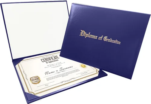 Miniatura 14 de Gradplaza Cubierta de diploma para certificado de 8.5 x 11 pulgadas impreso "Diploma de graduación" negro soporte para diploma liso para escuela