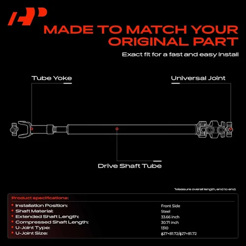 Miniatura 3 de A-Premium Eje de transmisión delantero completo, eje de transmisión, conjunto de eje de transmisión compatible con Jeep Cherokee 1987-2001, Comanche