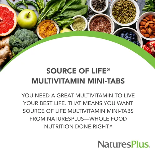 Miniatura 3 de NaturesPlus Source of Life - 90 mini tabletas - Suplemento multivitamínico y mineral - Apoya la energía natural y el bienestar general - Sin gluten