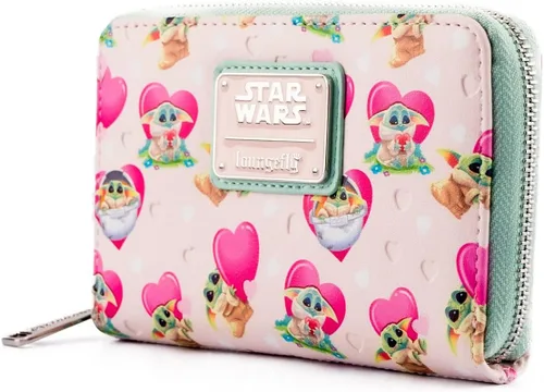 Miniatura 2 de Loungefly x Star Wars Mandalorian Grogu - Cartera con cremallera para San Valentín, Multi