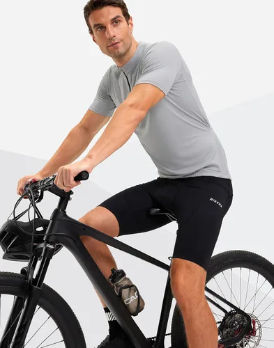 Miniatura 6 de Bikewa Pantalones cortos de ciclismo para hombre, con acolchado 4D, para ciclismo de carretera, con bolsillos con cremallera
